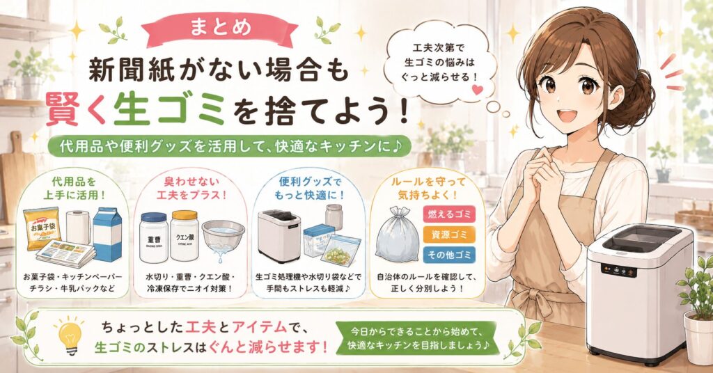 まとめ:新聞紙がない場合も賢く生ゴミを捨てよう