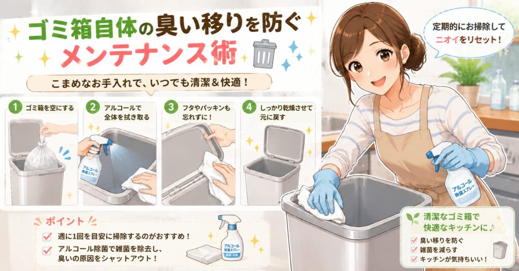 ゴミ箱自体の臭い移りを防ぐメンテナンス術