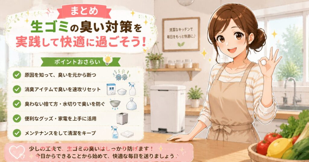 まとめ:生ゴミの臭い対策を実践して快適に過ごそう
