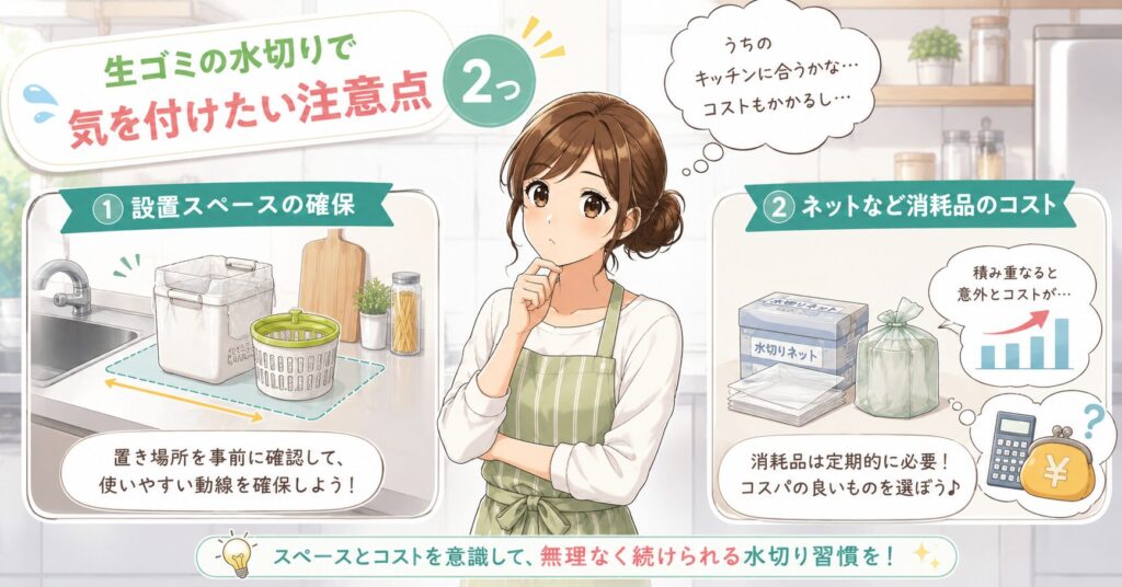 生ゴミの水切りで気を付けたい注意点2つ