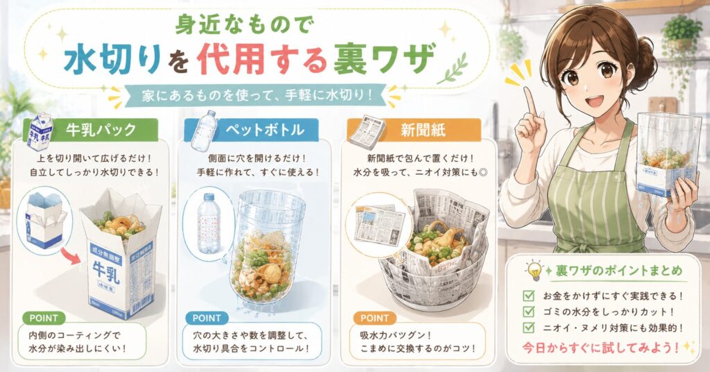 身近なもので水切りを代用する裏ワザ