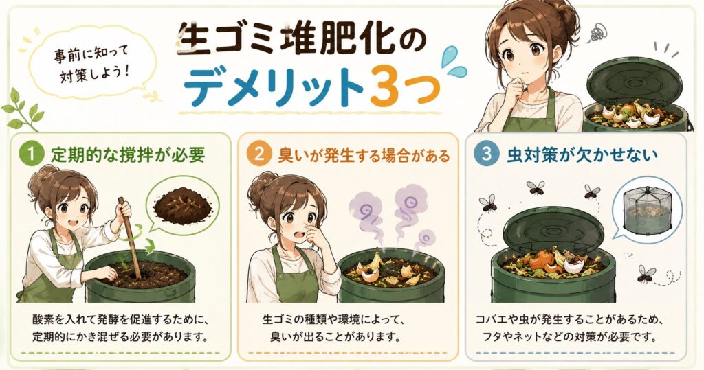 生ゴミ堆肥化のデメリット3つ