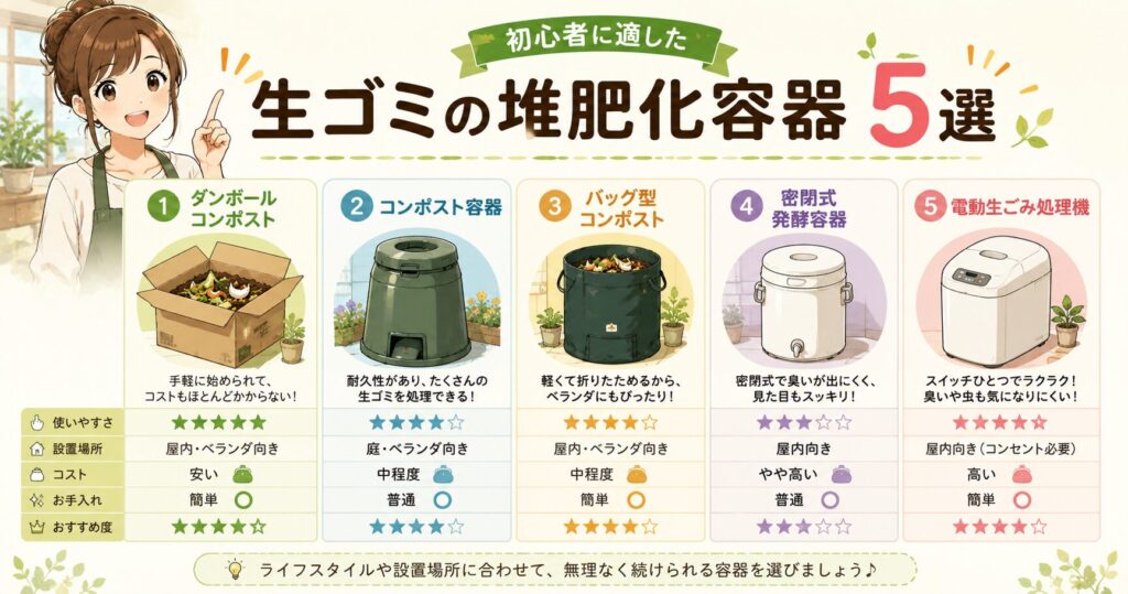 初心者に適した生ゴミの堆肥化容器5選