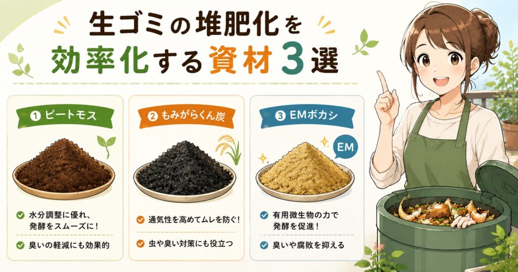 生ゴミの堆肥化を効率化する資材3選