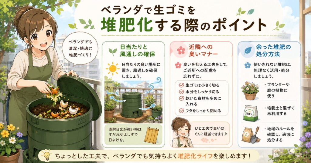 ベランダで生ゴミを堆肥化する際のポイント