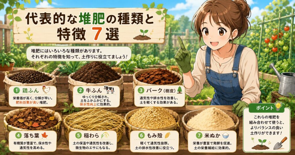代表的な堆肥の種類と特徴7選