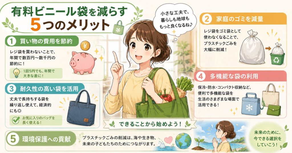 有料ビニール袋を減らす5つのメリット