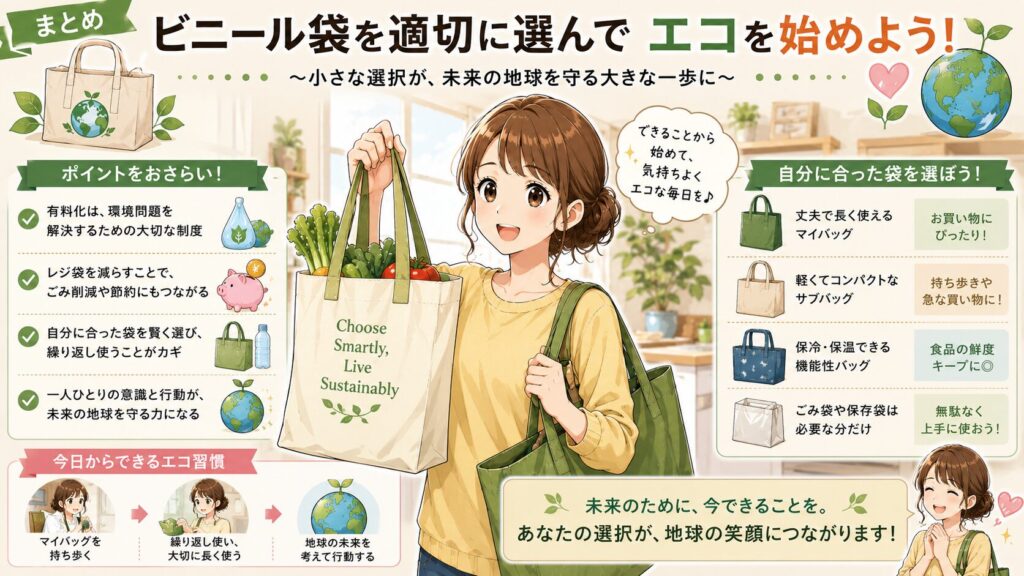 まとめ：ビニール袋を適切に選んでエコを始めよう