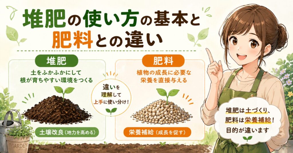 堆肥の使い方の基本と肥料との違い