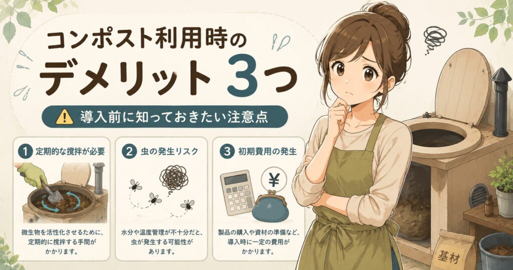 コンポスト利用時のデメリット3つ