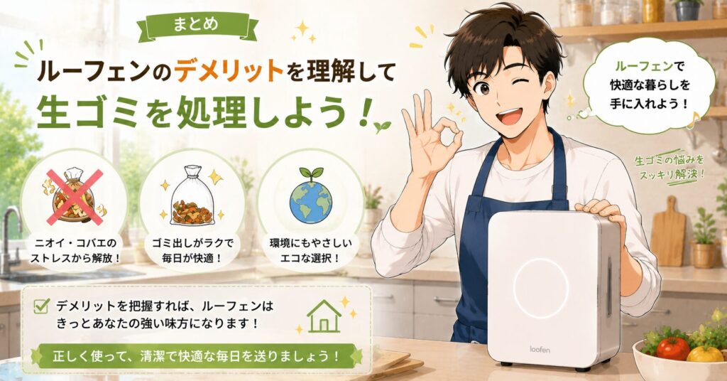 まとめ:ルーフェンのデメリットを理解して生ゴミを処理しよう