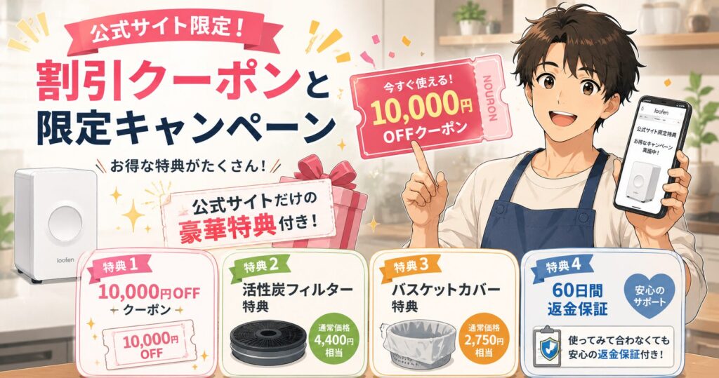 公式サイトの割引クーポンと限定キャンペーン