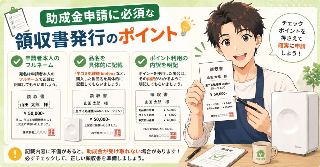 助成金申請に必要な領収書発行のポイント