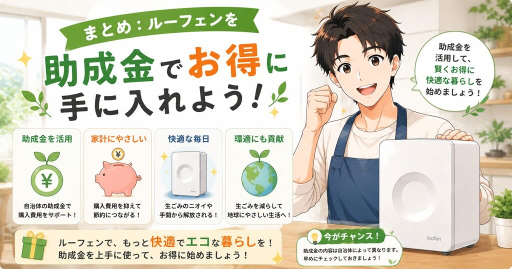 まとめ：ルーフェンを助成金でお得に手に入れよう