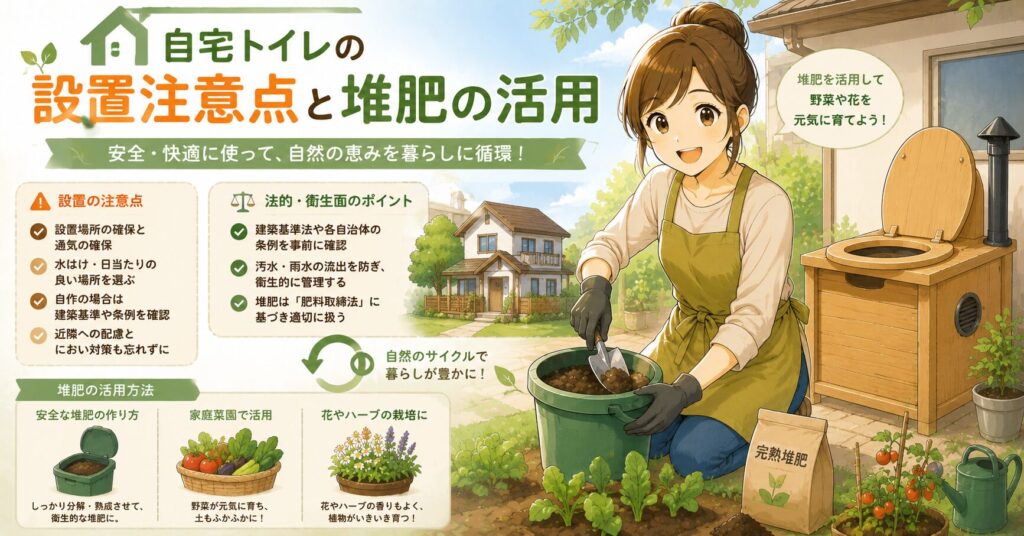 自宅トイレの設置注意点と堆肥の活用