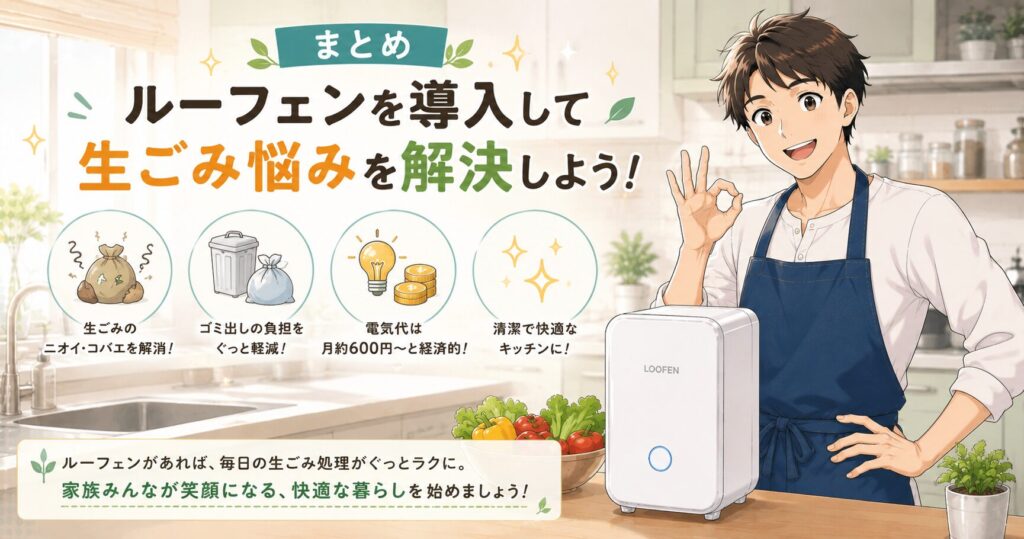 まとめ:ルーフェンを導入して生ごみ悩みを解決しよう