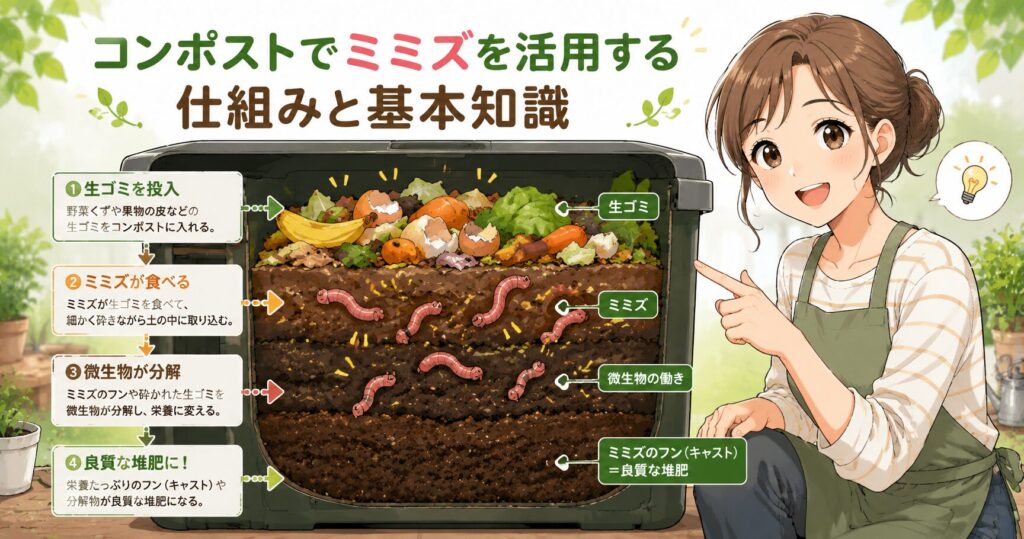 コンポストでミミズを活用する仕組みと基本知識