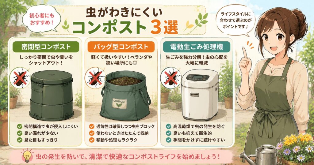 虫がわきにくいコンポスト3選