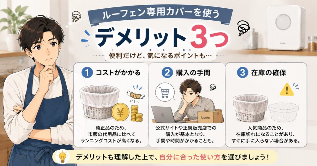 ルーフェン専用カバーを使うデメリット3つ