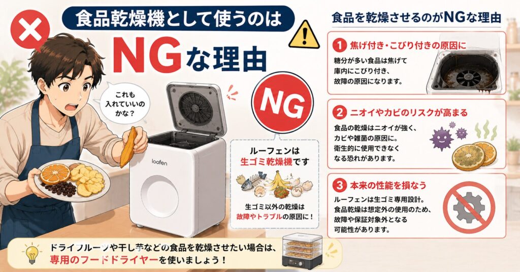 食品乾燥機として使うのがNGな理由