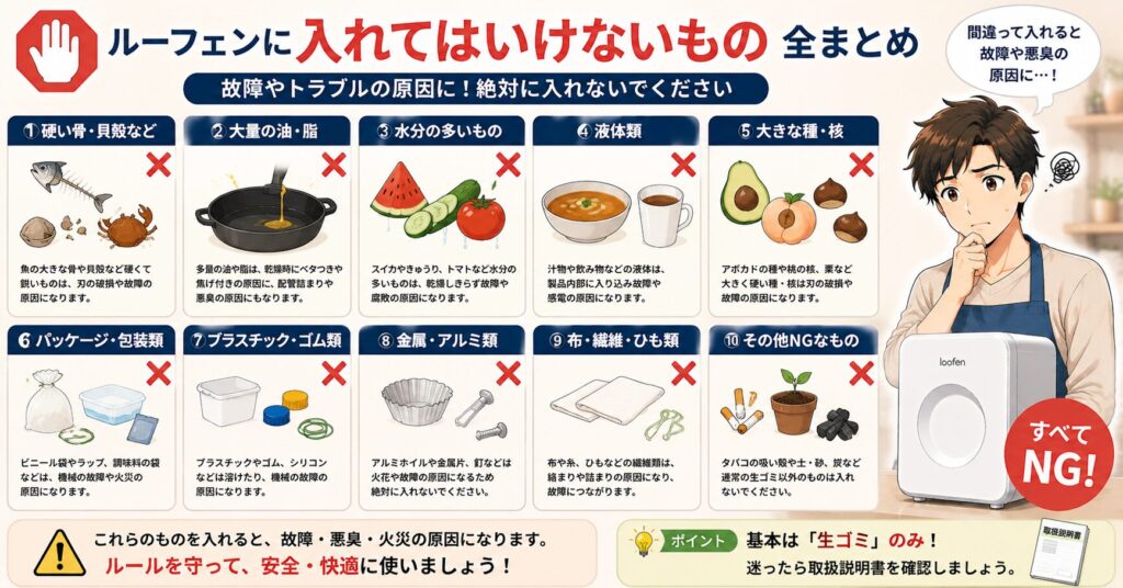 ルーフェンに入れてはいけないもの全まとめ