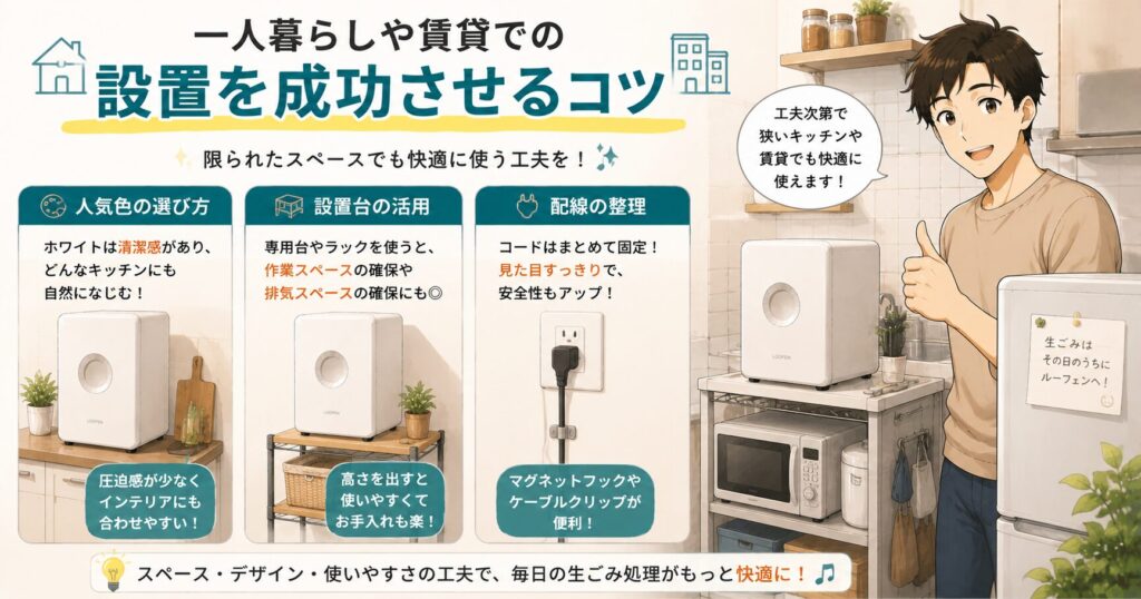 一人暮らしや賃貸での設置を成功させるコツ