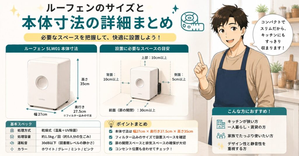 ルーフェンのサイズと本体寸法の詳細まとめ