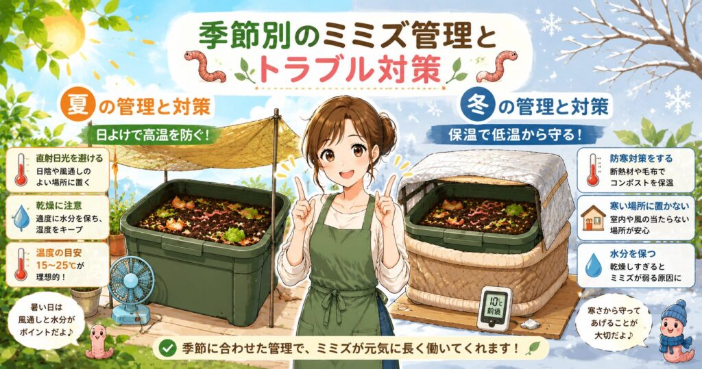 季節別のミミズ管理とトラブル対策