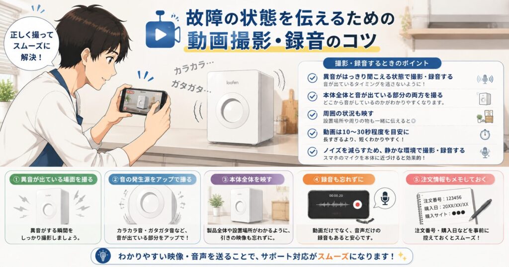 故障の状態を伝えるための動画撮影・録音のコツ