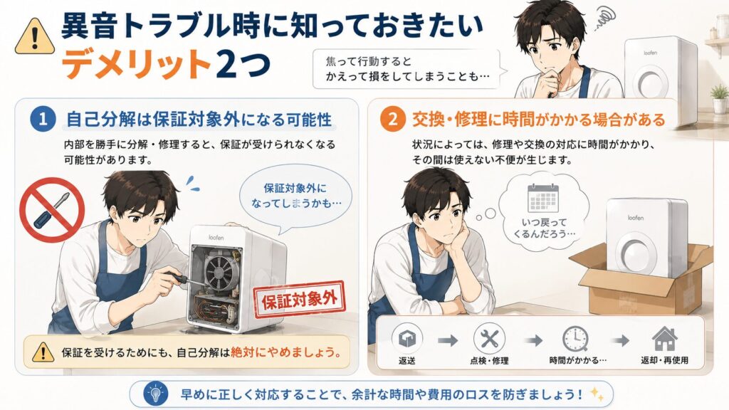 異音トラブル時に知っておきたいデメリット2つ
