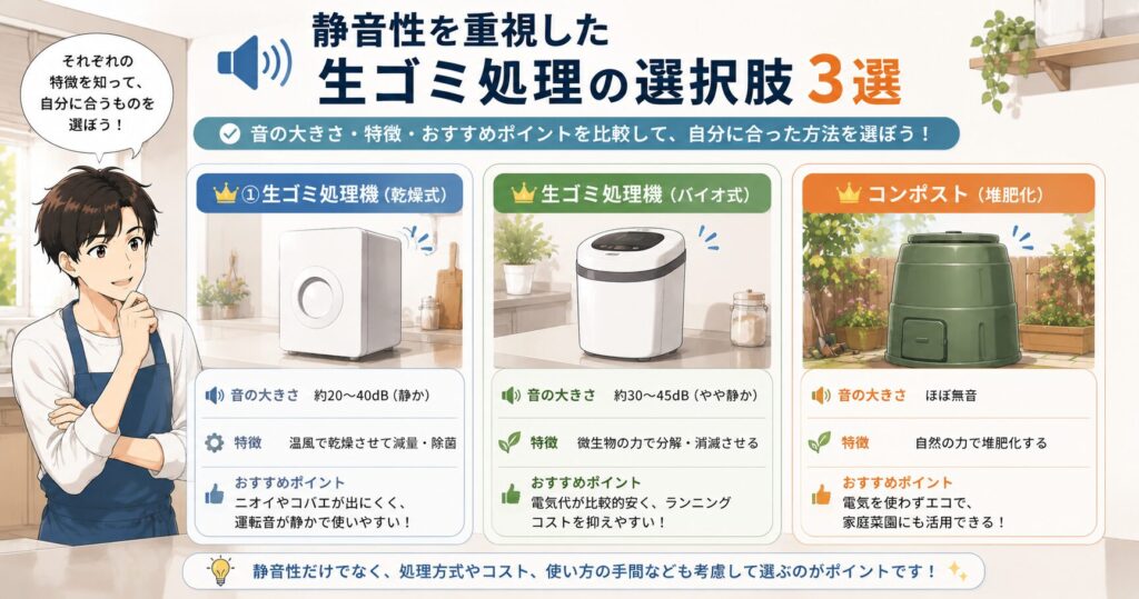 静音性を重視した生ゴミ処理の選択肢3選