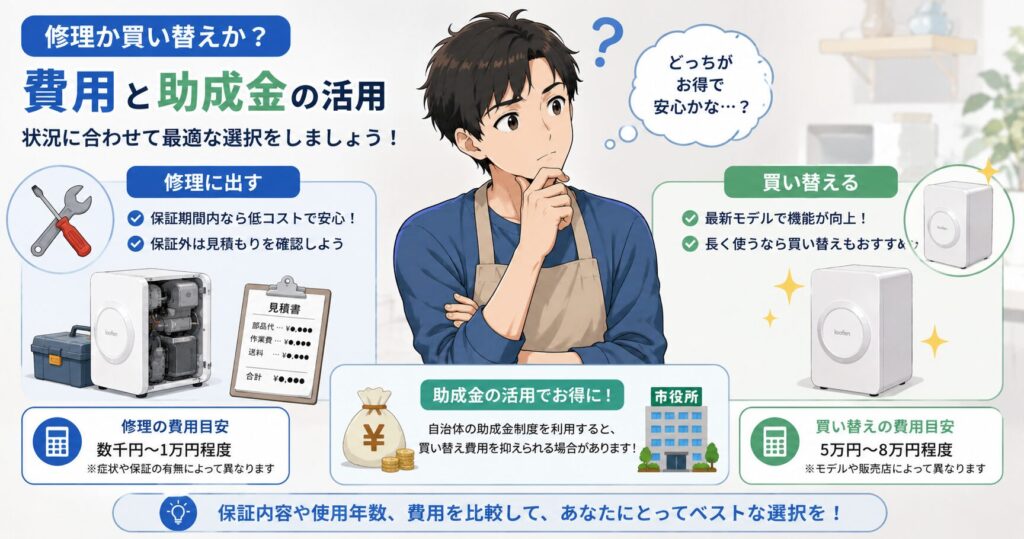 修理か買い替えか?費用と助成金の活用