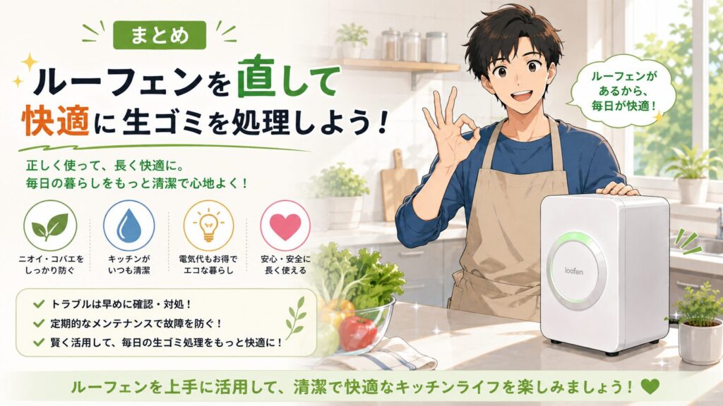 まとめ:ルーフェンを直して快適に生ゴミを処理しよう