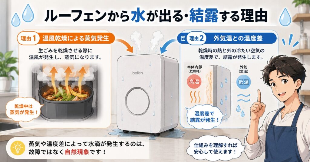 ルーフェンから水が出る・結露する理由