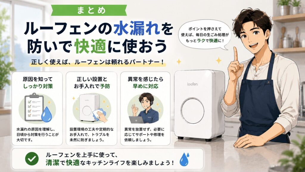まとめ:ルーフェンの水漏れを防いで快適に使おう