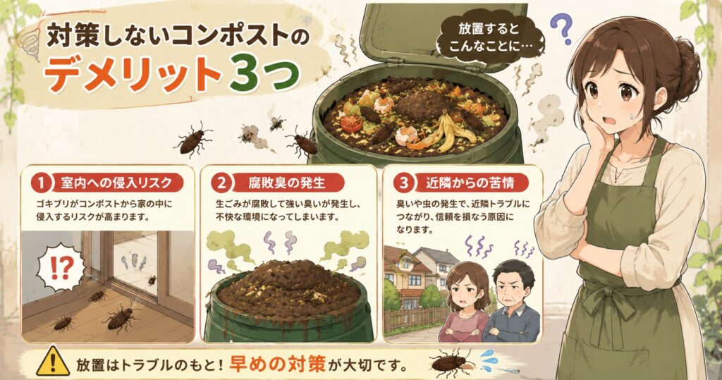 対策しないコンポストのデメリット3つ