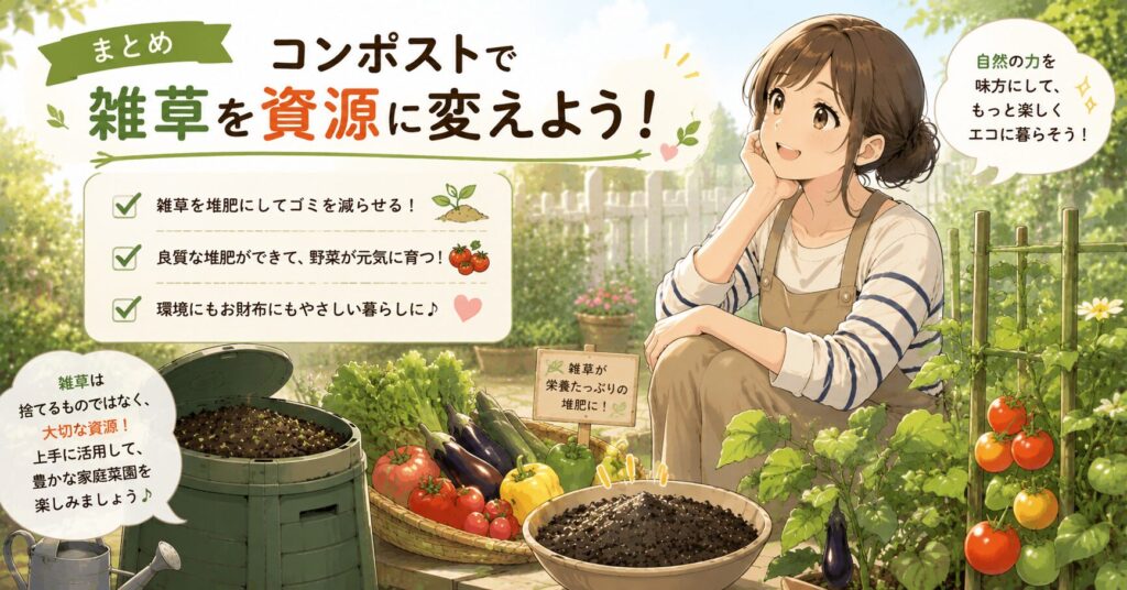 まとめ:コンポストで雑草を資源に変えよう