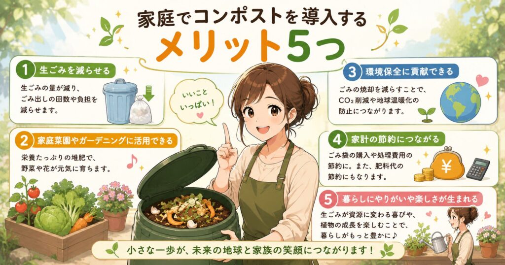 家庭でコンポストを導入するメリット5つ