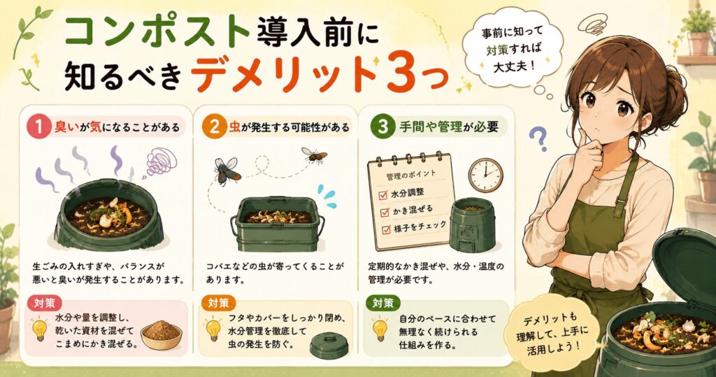 コンポスト導入前に知るべきデメリット3つ