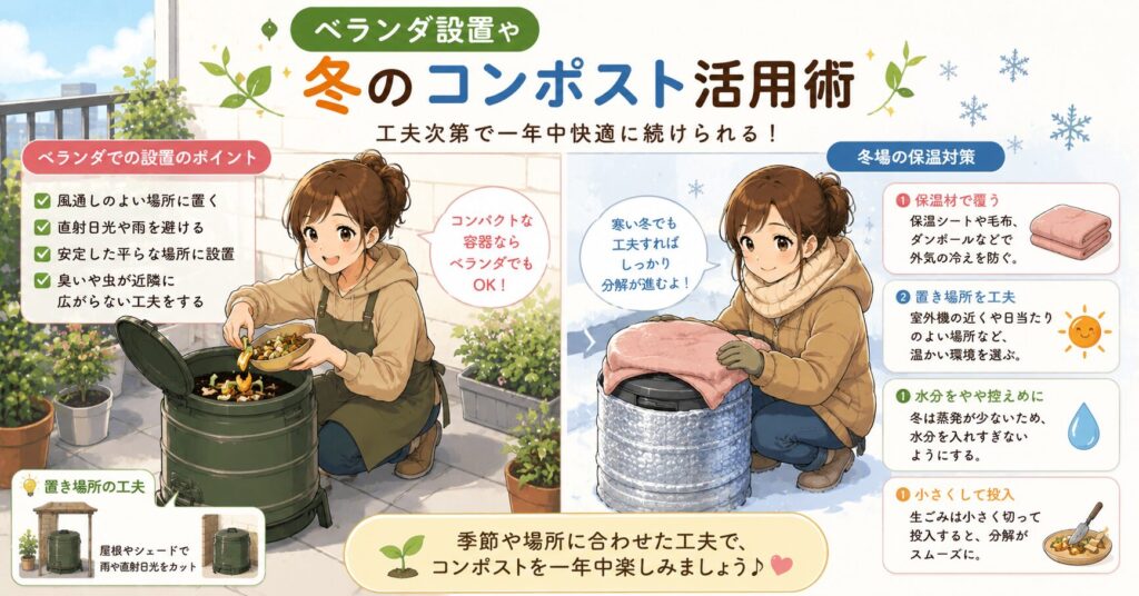 ベランダ設置や冬のコンポスト活用術