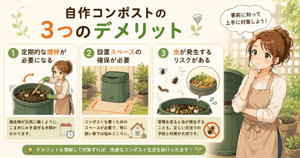 自作コンポストの3つのデメリット