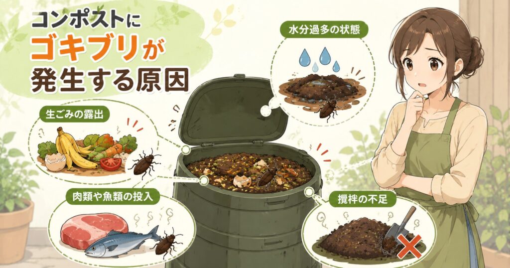 コンポストにゴキブリが発生する原因