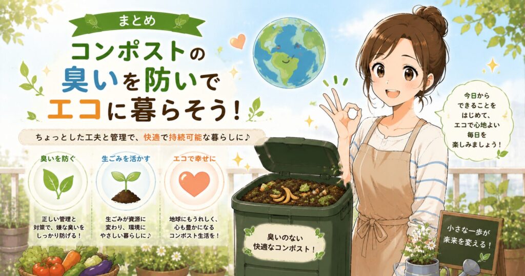 まとめ:コンポストの臭いを防いでエコに暮らそう