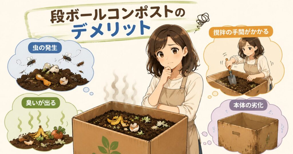 段ボールコンポストのデメリット