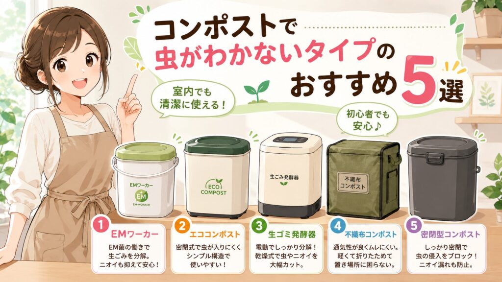 コンポストで虫がわかないタイプのおすすめ5選