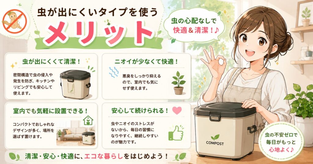 虫が出にくいタイプを使うメリット