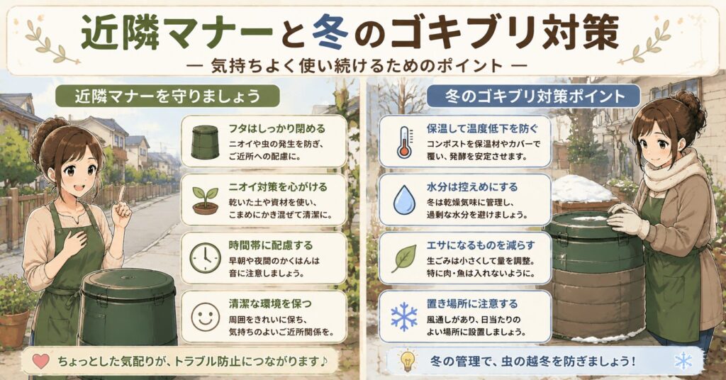 近隣マナーと冬のゴキブリ対策