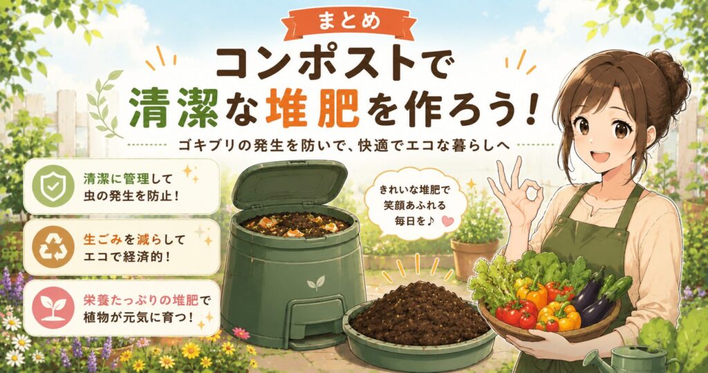 まとめ:コンポストで清潔な堆肥を作ろう