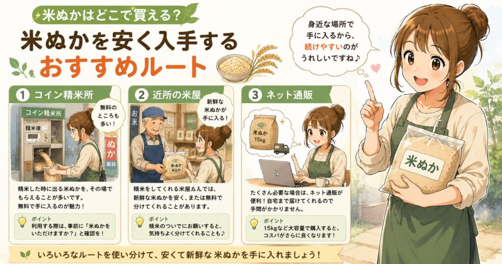 米ぬかを安く入手するルート