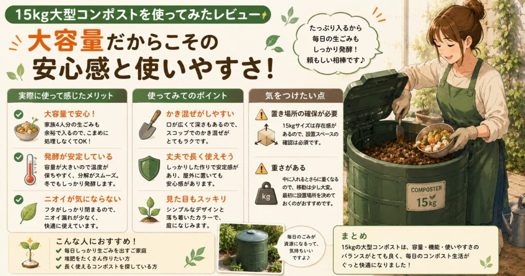 米ぬか15kgコンポストを実際に使ってみたレビュー